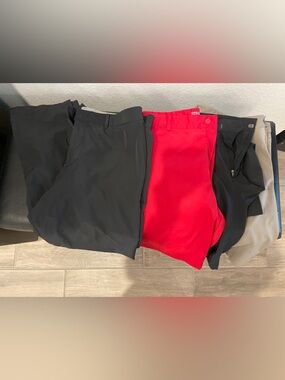 Bundle of 4 size 38 Mens Golf Shorts & Pant in Black, Red, Khaki  Nike Adidas
